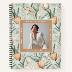 Contemporary Custom Tulip Themed 20Th Birthday Notebook