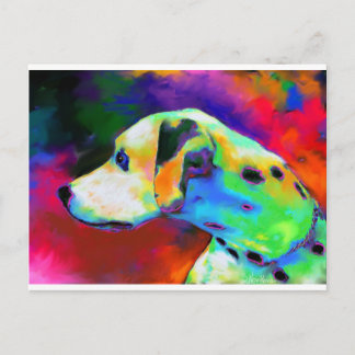 Contemporary Dalmatian Dog portrait Postcard