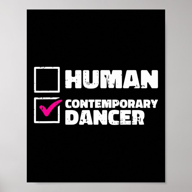 Contemporary Dancer Dancing Retro Dance Men Women  Poster (Front)