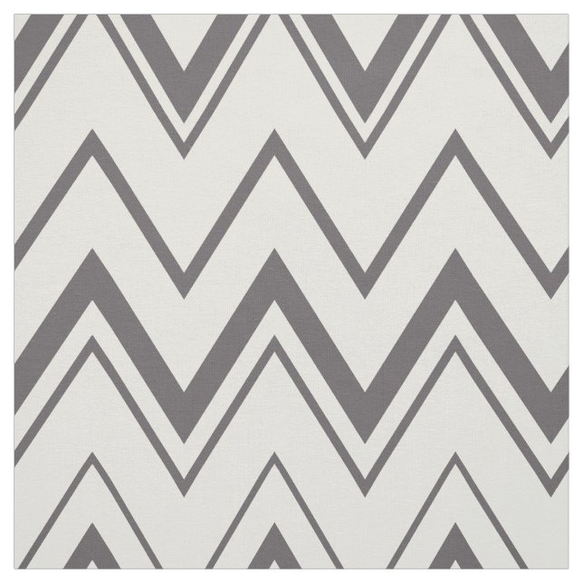 Contemporary dark grey and white chevron pattern fabric (Swatch)