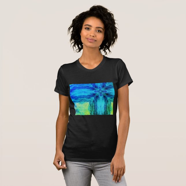 Contemporary Design Aqua Blue Green Women T-Shirt (Front Full)