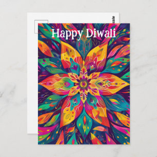 Contemporary Diwali vivid colours Postcard
