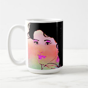 Contemporary Drawing of Dark Haired Girl  Coffee Mug