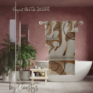 Contemporary Earth Tones Bath Towel Set