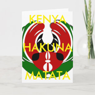 Contemporary Edgy Kenyan Flag Pattern Art Design. Card