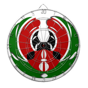 Contemporary Edgy Kenyan Flag Pattern Art Design. Dartboard