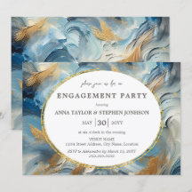 Contemporary Elegance: Blue White Gold Engagement