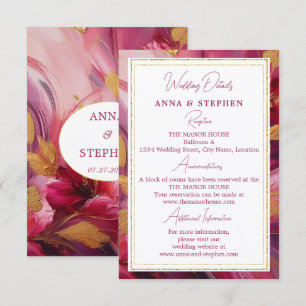 Contemporary Elegance: Fuchsia Pink Gold Enclosure Card