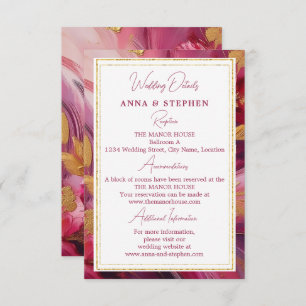 Contemporary Elegance: Fuchsia Pink Gold Enclosure Card