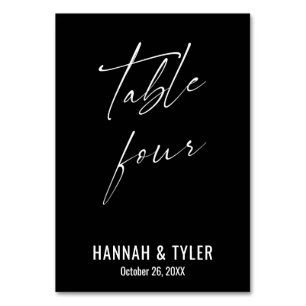 Contemporary Elegant Black Table Four Number