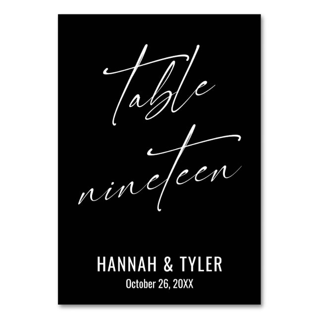 Contemporary Elegant Black Table Nineteen Number (Front)