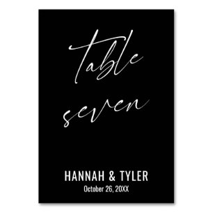 Contemporary Elegant Black Table Seven Number