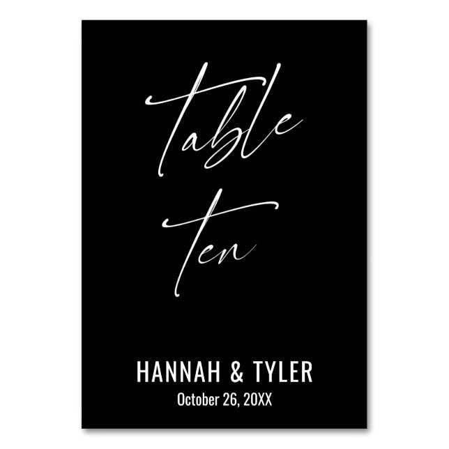 Contemporary Elegant Black Table Ten Number (Front)