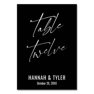 Contemporary Elegant Black Table Twelve Number