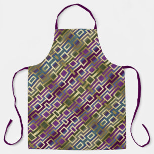 Contemporary Elegant Gold Blue Green Purple Apron