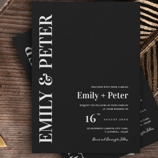 Contemporary Elegant  Modern Minimalist Wedding Invitation Postcard (Creator Uploaded)