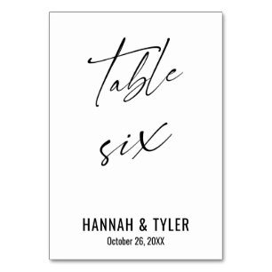 Contemporary Elegant Typography Table Six Number