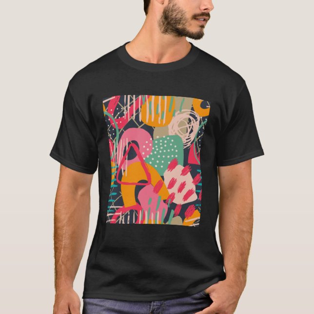 Contemporary English Pattern Colorful English artw T-Shirt (Front)
