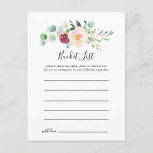 Contemporary Eucalyptus Floral Bucket List Cards