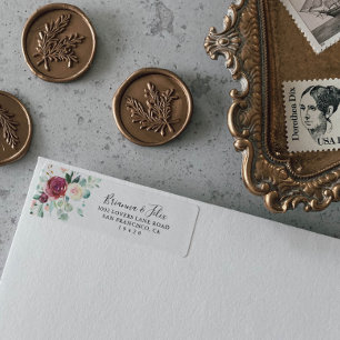 Contemporary Eucalyptus Floral Return Address Label