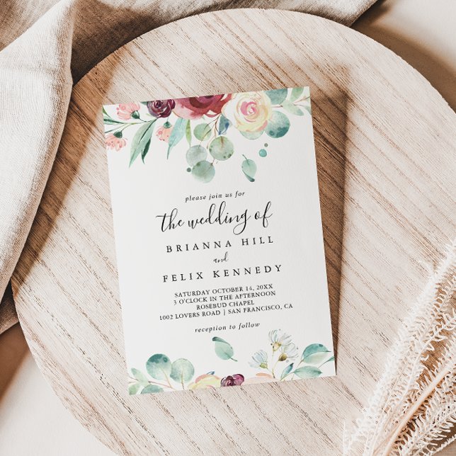 Contemporary Eucalyptus Floral The Wedding Of Invitation (Creator Uploaded)