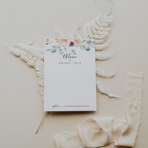 Contemporary Eucalyptus Floral Wedding Advice Card