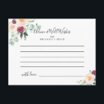 Contemporary Eucalyptus Floral Wedding Advice Card<br><div class="desc">This contemporary eucalyptus floral wedding advice card is perfect for a modern wedding. The design features watercolor purple, blush, bordo and burgundy delightful peonies with green eucalyptus leaves, inspiring artistic beauty. These cards are perfect for a wedding, bridal shower, baby shower, graduation party & more. Personalise the cards with the...</div>