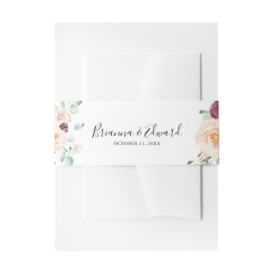 Contemporary Eucalyptus Floral Wedding Invitation Belly Band