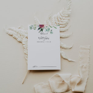 Contemporary Eucalyptus Floral Wedding Well Wishes Advice Card