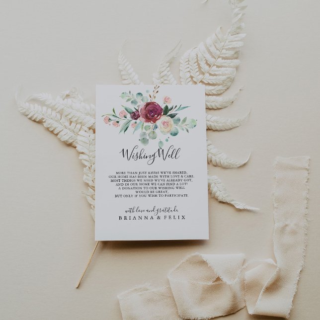 Contemporary Eucalyptus Wedding Wishing Well Enclosure Card (Creator Uploaded)
