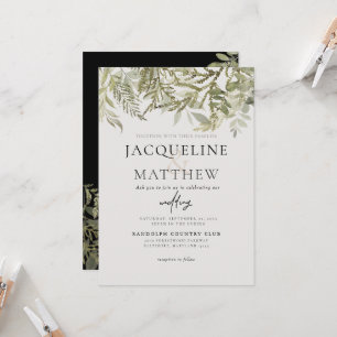 Contemporary Fall Foliage Wedding Invitation