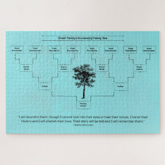 Contemporary Family Tree: Aqua Jigsaw Puzzle