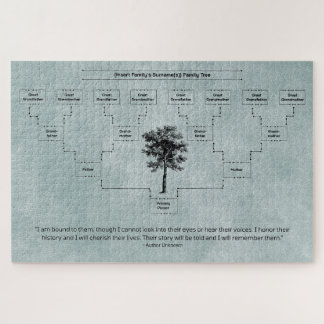 Contemporary Family Tree: Grey-Green Jigsaw Puzzle