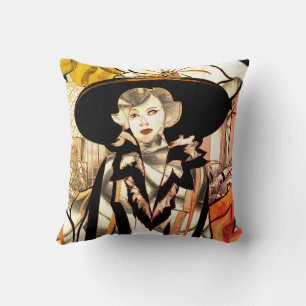 Contemporary Fashion Model Throw Pillow