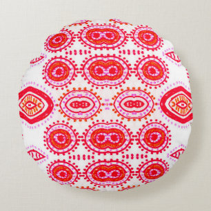 Contemporary Fashion Template. Red Folklore Boho G Round Cushion
