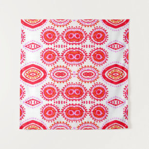 Contemporary Fashion Template. Red Folklore Boho G Tapestry