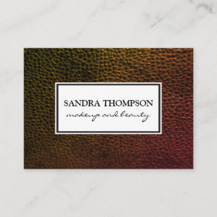 Contemporary Faux Leather / White Frame Business Card