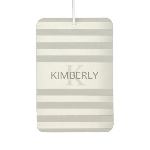 Contemporary Faux Silver Ombre Stripes & Grey Car Air Freshener