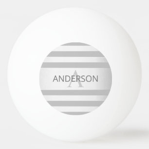 Contemporary Faux Silver Ombre Stripes & Grey Ping Pong Ball