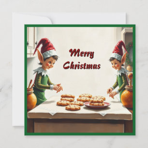 Contemporary Festive Whimsical Christmas Gnomes Holiday Card