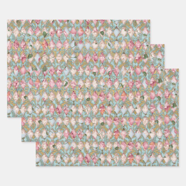 CONTEMPORARY FLORAL DECOUPAGE DECORATIVE PAPER (Set)