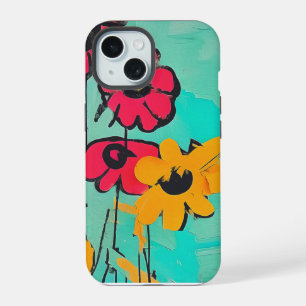 Contemporary Floral Painting iPhone 15 Case