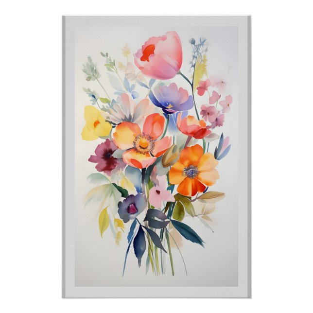 Contemporary Floral Wall Decor Art # 1 (Front)