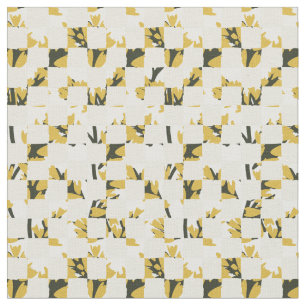 Contemporary flower mosaic quilt botanical mosaic fabric