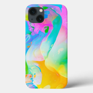 Contemporary Fluid Neon Abstract  iPhone 13 Case