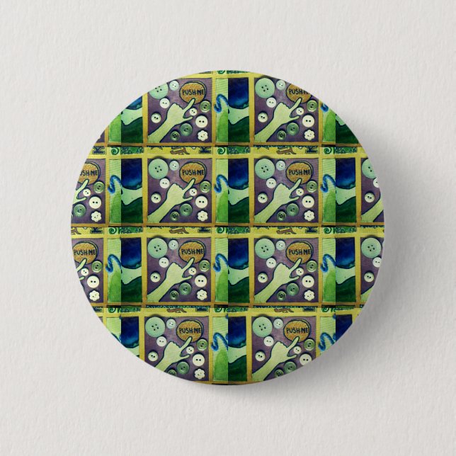 Contemporary Fun Mosaic Art Print – A Playful   6 Cm Round Badge (Front)