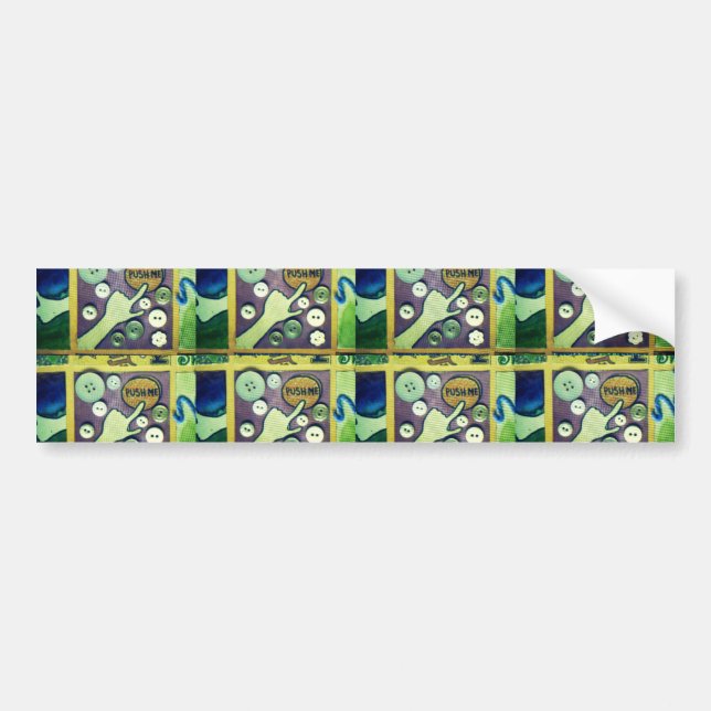 Contemporary Fun Mosaic Art Print – A Playful   Bumper Sticker (Front)