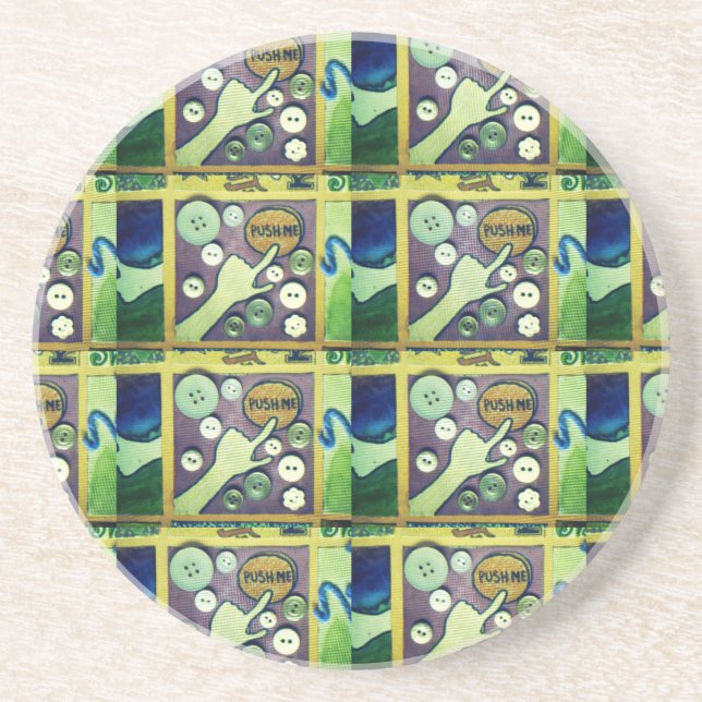 Contemporary Fun Mosaic Art Print – A Playful   Coaster (Front)