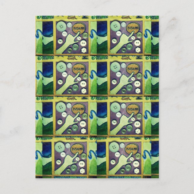 Contemporary Fun Mosaic Art Print – A Playful   Postcard (Front)