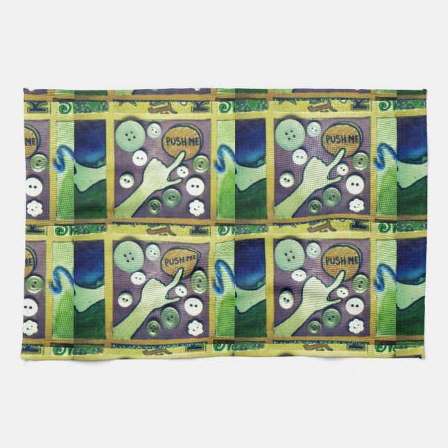 Contemporary Fun Mosaic Art Print – A Playful   Tea Towel (Horizontal)